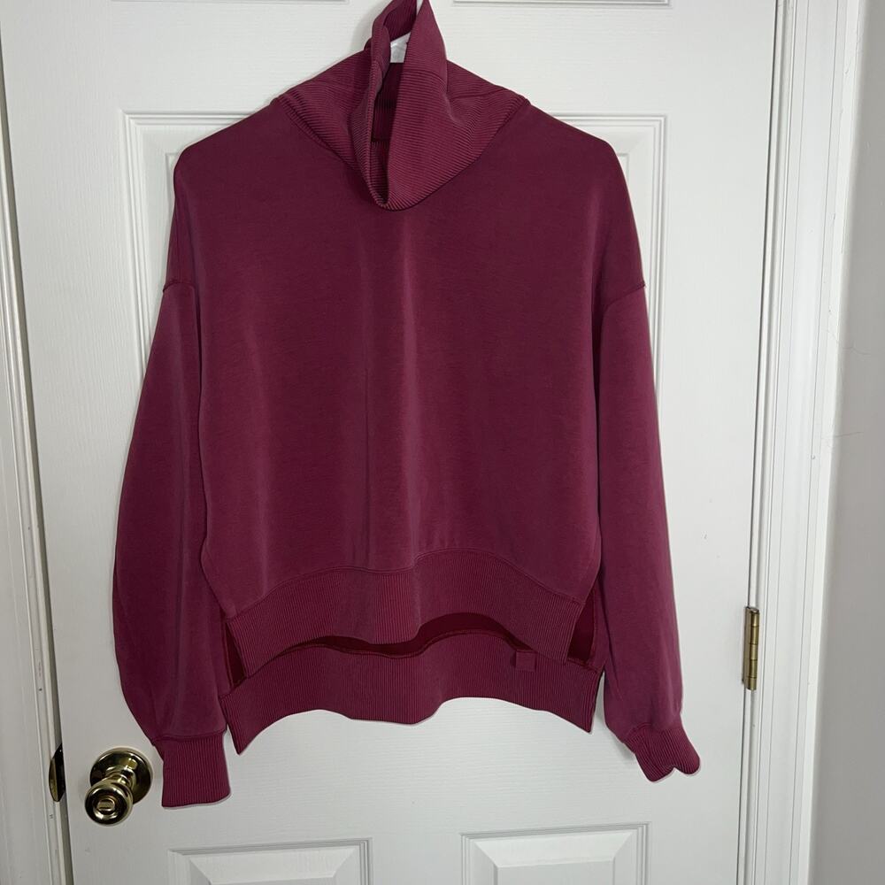 Lululemon Softstreme Turtleneck Pullover - Wild Berry - Size 6 - High-Low Hem